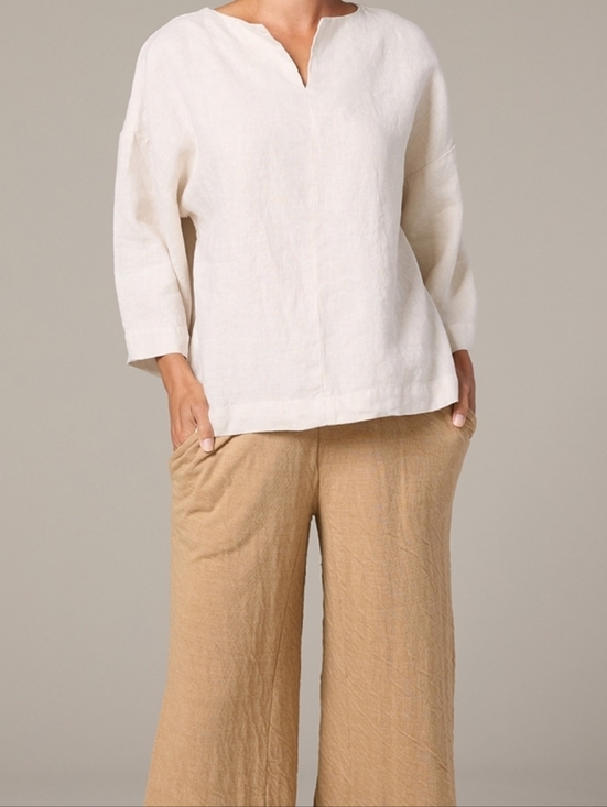 cut loose Tops - Cut Loose M Oversized Lightweight Cream Peasant Blouse